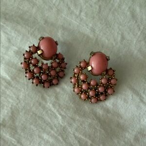 Elegant Pink Cluster Earrings